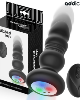 ADDICTED TOYS - TAPPO ANALE ROTANTE E VIBRANTE, LUCE LED, TELECOMANDO