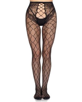 LEG AVENUE – COLLANT A RETE 1966 CON SLIP SENZA CAVALLO NERO – TAGLIA UNICA