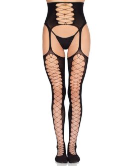 LEG AVENUE – 1968 CALZE CON CINTURA GIARRETTIERA INCLUSA NERE – TAGLIA UNICA