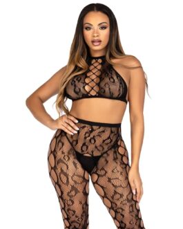 LEG AVENUE – 89372 CROP TOP E COLLANT SENZA CAVALLO NERO – TAGLIA UNICA