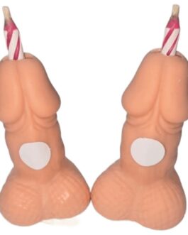 DIABLO PICANTE – CANDELE CON NUMERI DI COMPLEANNO A FORMA DI PENE, TONO CHIARO, 2 UNITÀ