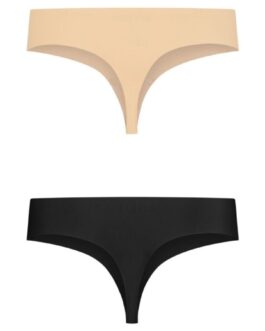BYE-BRA – PACK 2 TANGAS INVISIBLES BEIGE Y NEGRO TALLA S