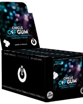 WUG GUM – OFF SENZA VALERIANA, TRIPTOFANO, MELISSA E MELATONINA | ESPOSITORE 12 X 8 UNITÀ