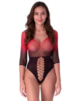 PASSION – BS118 BODYSTOCKING IN RETE NERA E ROSSA