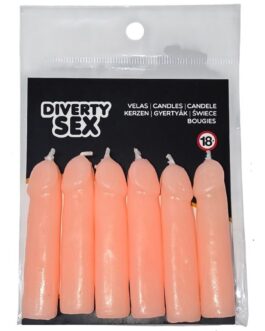DIABLO PICANTE – 6 CANDELE A FORMA DI PENE CARNE