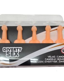 DIABLO PICANTE – SCATOLA DA 5 CANDELE A FORMA DI PENE CARNE