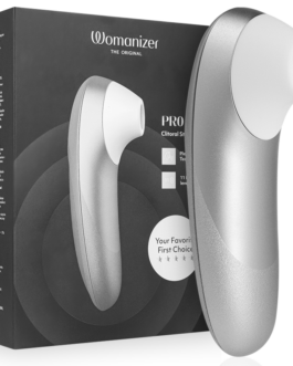WOMANIZER – STIMOLATORE CLITORIDEO PRO VIBRANTE, COLORE ARGENTO E GRIGIO