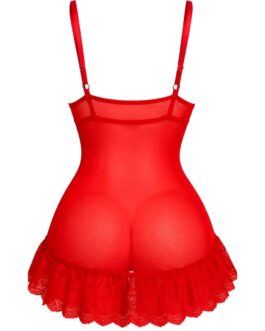 LIVCO CORSETTI FASHION – SET NUIT T-SHIRT + PANTY ROSSO 2028 L/XL