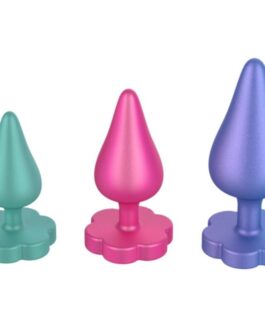 ROMP – KIT PER ALLENAMENTO ANALE LUSTER S/M/L CON BASE A FORMA DI FIORE