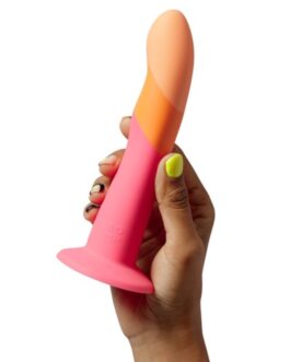 ROMP – DIZI DILDO IN SILICONE CON VENTOSA TRICOLORE 18 CM