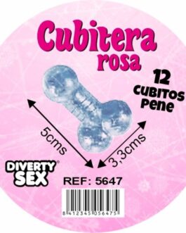 DIABLO PICANTE – 12 PENI IN SILICONE RIGIDO DA APPENDERE A UN SECCHIELLO PER IL GHIACCIO ROSA