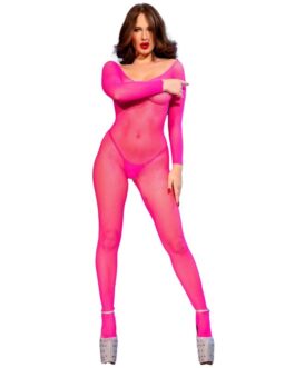 CHILIROSE – CR 4894 BODYSTOCKING IN RETE ROSA NEON S/M