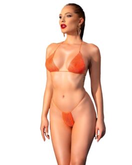 CHILIROSE – CR 4898 BIKINI ARANCIO STRASS TAGLIA UNICA