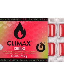 WUG Climax – Gomma da masticare funzionale con Maca, Damiana e Ginseng per aumentare il desiderio e la vitalità intima. BLISTER DA 8 PEZZI