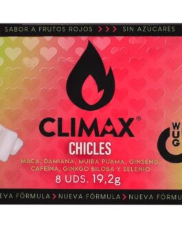 WUG Climax – Gomma da masticare funzionale con Maca, Damiana e Ginseng per aumentare il desiderio e la vitalità intima. BLISTER DA 8 PEZZI