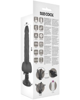 BASECOCK – VIBRATORE ARTICOLABILE TELECOMANDO NERO 21 CM