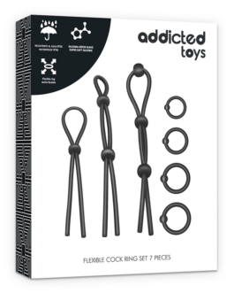 ADDICTED TOYS – SET DI ANELLI PER IL CAZZO FLESSIBILI IN SILICONE 7 PEZZI