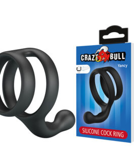 CRAZY BULL – YANCY DOPPIO ANELLO PER PENE E TESTICOLI NERO