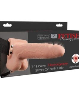 FETISH FANTASY SERIES – STRAP-ON VIBRANTE CAVO REALISTICO CON SFERE DA 17,8 CM