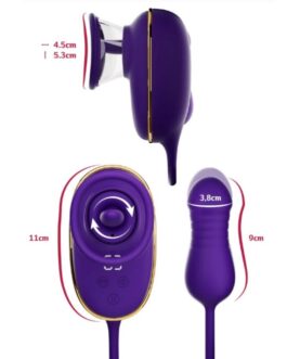 SHE.E.O – STRUMENTO DI ASPIRAZIONE CLITORIDEA CON EFFETTO LECCHIO E STIMOLATORE ANALE VIOLA