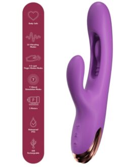 SHE.E.O – VIBRATORE PER IL PUNTO G A FORMA DI CONIGLIO CON MOVIMENTO DIGITALE VIOLA