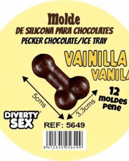 DIABLO PICANTE - STAMPO PER CIOCCOLATO CON 12 PENI IN SILICONE DA APPENDERE VANIGLIA