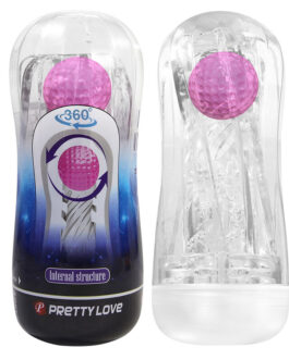 PRETTY LOVE – COPPA PER MASTURBAZIONE TESTURIZZATA A 360° TRASPARENTE