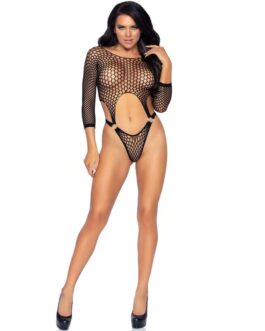 LEG AVENUE – BODY TANGA DE MANGA LARGA TALLA UNICA BLANCO