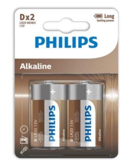 PHILIPS – BATTERIA ALCALINA D LR20 BLISTER*2