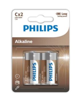 PHILIPS – BATTERIE ALCALINE C LR14 BLISTER*2