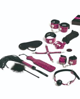 TEASE  PLEASE – SET 13 ACCESSORI BONDAGE MAGENTA