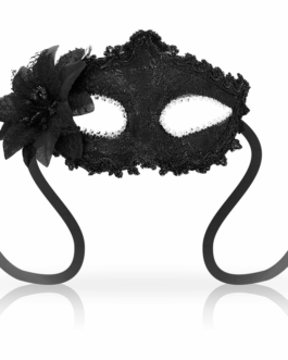OHMAMA – MASCHERE ANTIZAZ STILE VENEZIANO FIORE LATERALE – NERA
