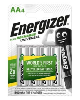 ENERGIZER – BATTERIA RICARICABILE UNIVERSALE HR6 AA 1300MAH 4 UNIT