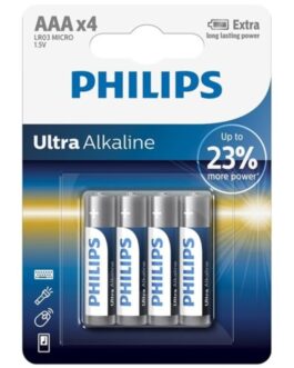 PHILIPS – BATTERIA ULTRA ALCALINA AAA LR03 4 UNITÀ