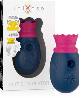INTENSE – STIMOLATORE CLITORIDEO 10 MODALITÀ DI ASPIRAZIONE E LECCATURA – BLU