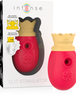 INTENSE – STIMOLATORE CLITORIDEO 10 MODALITÀ DI ASPIRAZIONE E LECCATURA – ROSSO