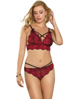 SUBBLIME – SET DOS PIEZAS TOP Y PANTIES ENCAJE S/M