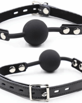 OHMAMA FETISH – BALL GAG IN SILICONE CON CINTURA IN PELLE (LUCCHETTO INCLUSO)