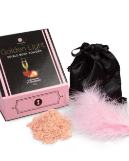 SECRETPLAY – KIT LUCE DORATA POLVERE E PIUMA ALIMENTARE FRIZZANTE ALLA FRAGOLA