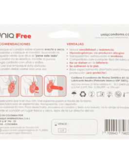 UNIQ – PRESERVATIVO SENZA LATTICE FREE CON ANELLO DI PROTEZIONE 3 UNITÀ