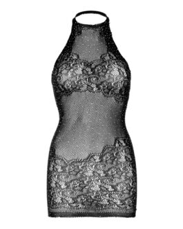 LEG AVENUE – MINI VESTIDO CON PEDRERÍA TALLA ÚNICA – BLANCO
