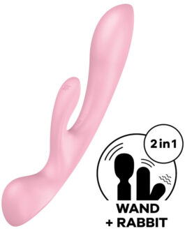SATISFYER - TRIPLE OH VIBRADOR HÍBRIDO AZUL