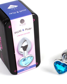 SECRETPLAY – TAPPO IN METALLO CUORE BLU TAGLIA PICCOLO 7 CM