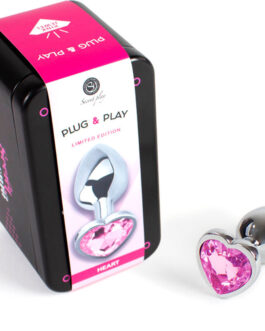 SECRETPLAY – TAPPO IN METALLO FUCSIA CUORE TAGLIA PICCOLA 7 CM