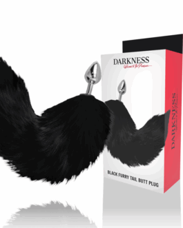 DARKNESS – PLUG ANALE ARGENTO 8 CM CON CODA NERA