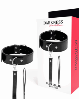 DARKNESS – COLLANA POSTURA CON CATENA IN PELLE