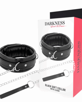 DARKNESS – COLLANA IN MORBIDA PELLE CON CATENA