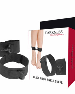 DARKNESS – POLSINI ALLA CAVIGLIA IN NYLON NERO