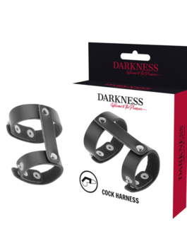 DARKNESS – ANELLO REGOLABILE PER PENE E TESTICOLI IN PELLE