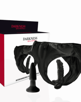 DARKNESS – SLIP CON TAPPO E DILDO INTERCAMBIABILE